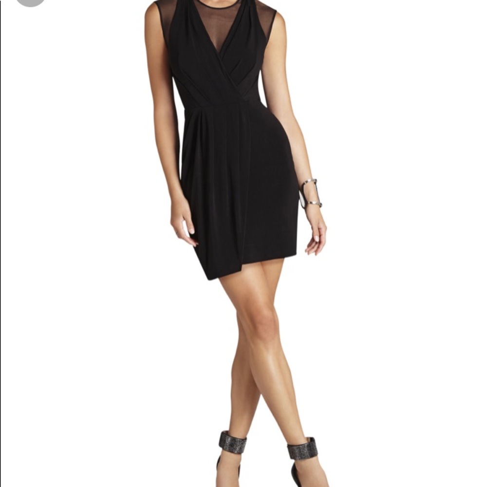 BCBG MaxAzria Brenna Sheer Inset Ruched Dress